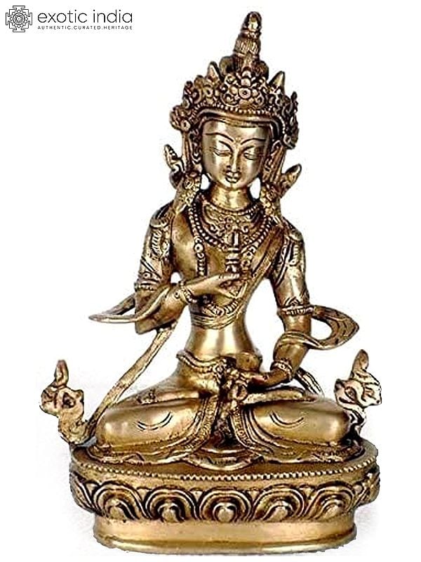 8" Tibetan Buddhist Deity Vajrasattva Brass Statue | Handmade | Made in India