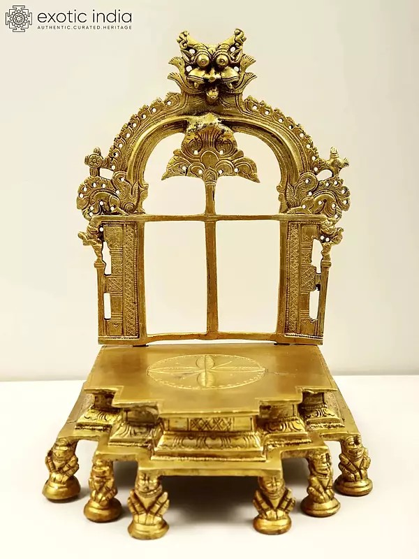 12" Deity Throne In Brass | Handmade | Made In India