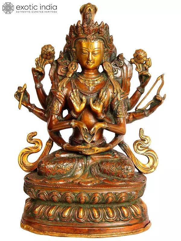 13" Tibetan Buddhist Deity Namasangati In Brass | Handmade | Made In India