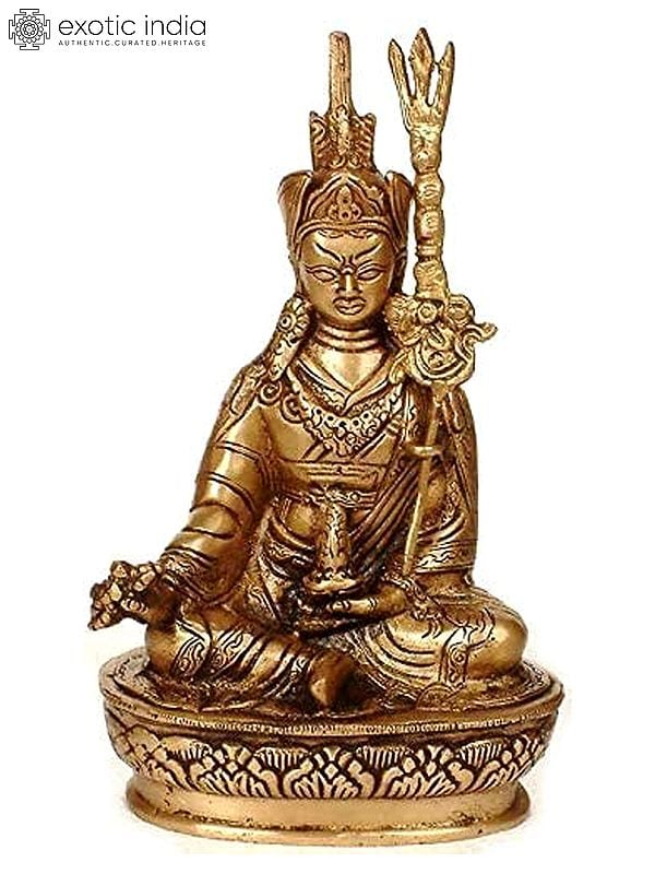 8" Tibetan Buddhist God Guru Padmasambhava In Brass | Handmade | Made In India