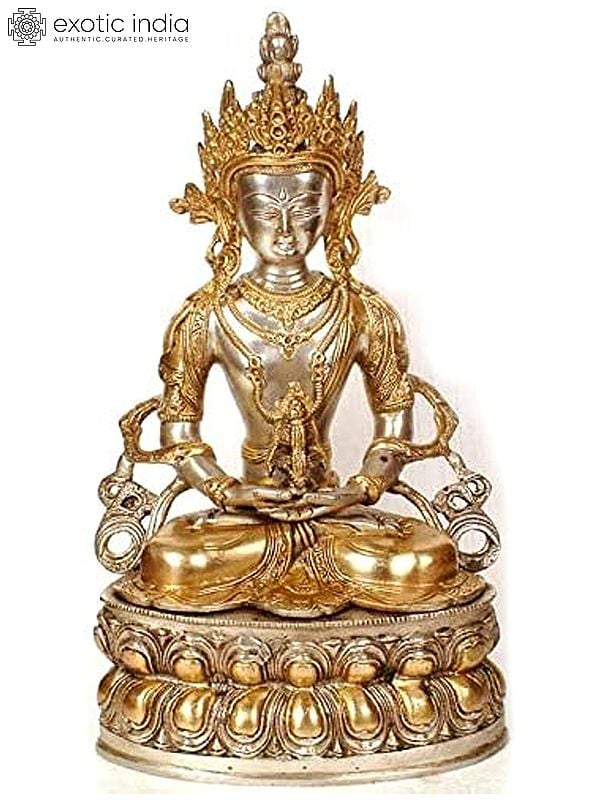 14" Tibetan Buddhist Deity Amitabha  In Brass | Handmade | Made In India