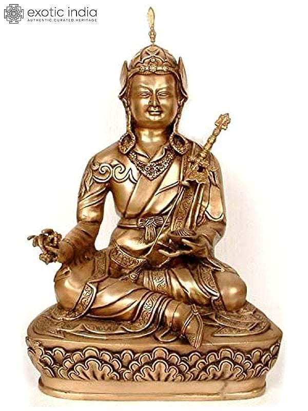 17" Tibetan Buddhist God Guru Padmasambhava In Brass | Handmade | Made In India