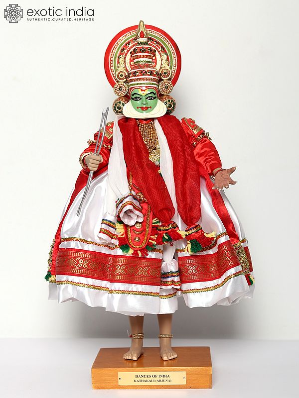 19" Kathakali (Arjuna) - Indian Classical Dance | Traditional Handmade Doll