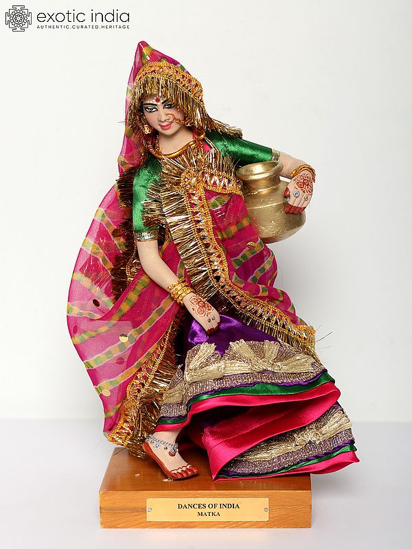 13" Matka - The Dance of India from Rajasthan | Traditional Handmade Doll