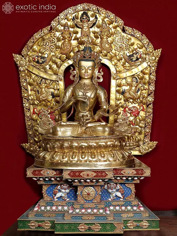 6 Feet Large Tibetan Buddhist Deity Vajrasattva From Nepal