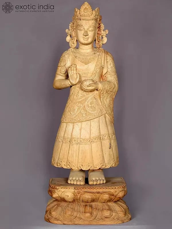 30" Maitreya Buddha (Transcendent bodhisattva named as the universal Buddha of a future time) | Handcarved In Nepal