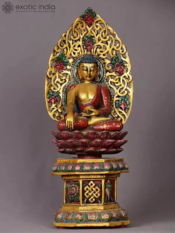 11" Wooden Lord Shakyamuni Buddha Statue
