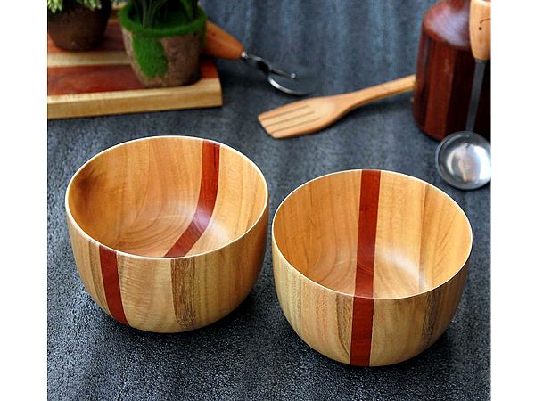 Wood Customised Bowl - Set Of 2
