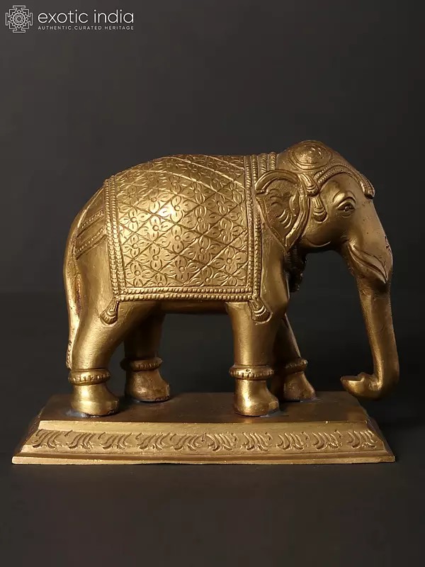 5" Small Elephant Figurine | Hoysala Art Bronze Statue