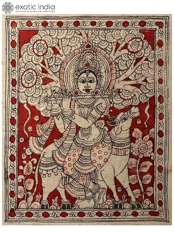 Venugopala (Fluting Krishna) | Kalamkari Painting