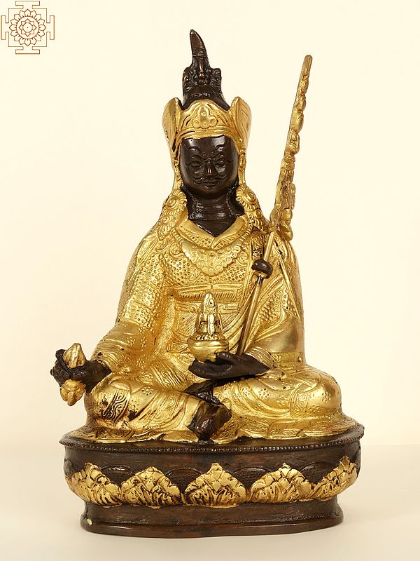 8" Tibetan Buddhist Deity Guru Padmasambhava In Brass | Handmade | Made In India