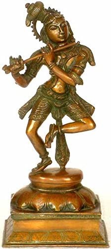 15" Krishna - The Lord of Music and Dance In Brass | Handmade | Made In India