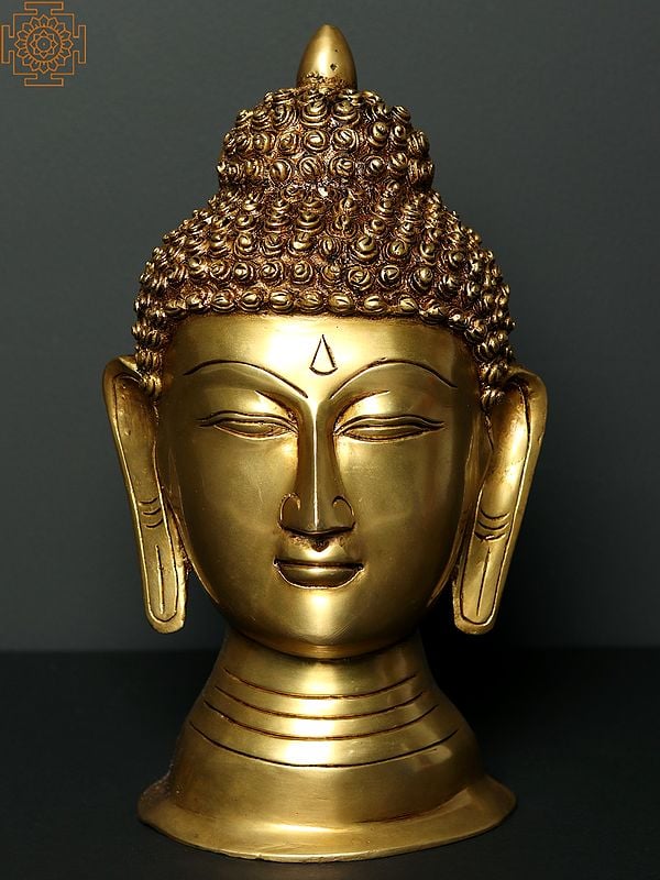 11" Brass Buddha Head (Wall Hanging Mask)