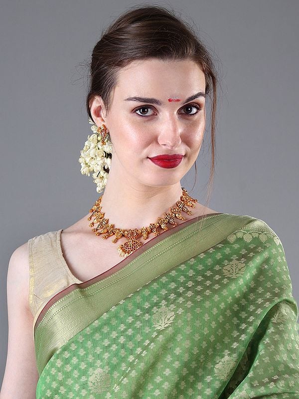 "Maanga Malai", The Mango Necklace Set -Traditional South Indian Necklace Earring Set