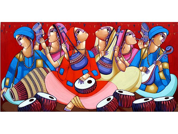 People Playing Instruments | Arcylic On Canvas | By Sekhar Roy
