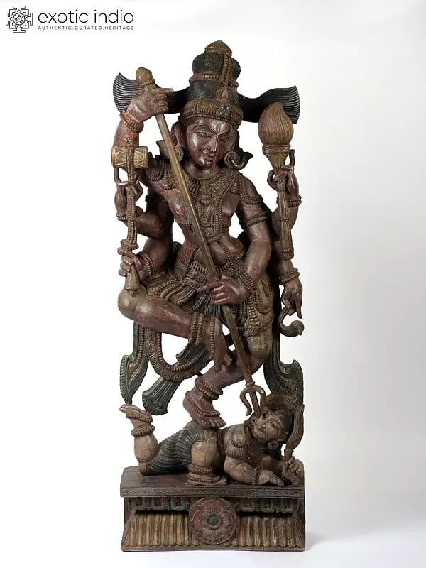 60" Large Dancing Shiva (Nataraja) | Wood Carved Statue