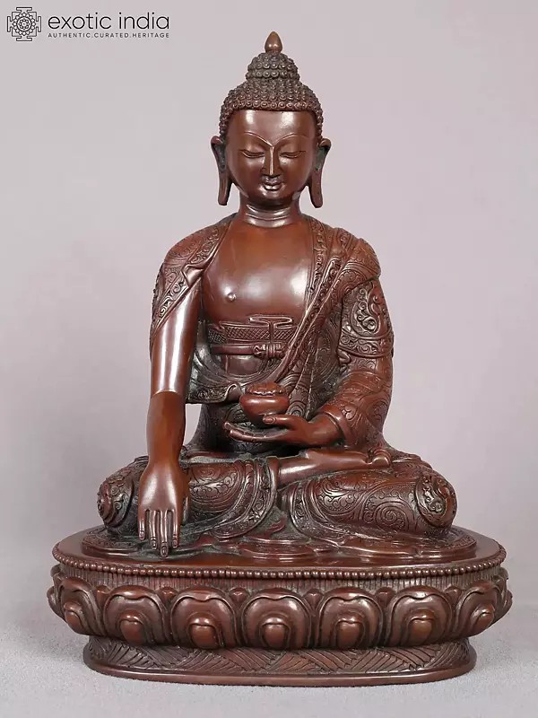 9" Shakyamuni Buddha Copper Statue from Nepal