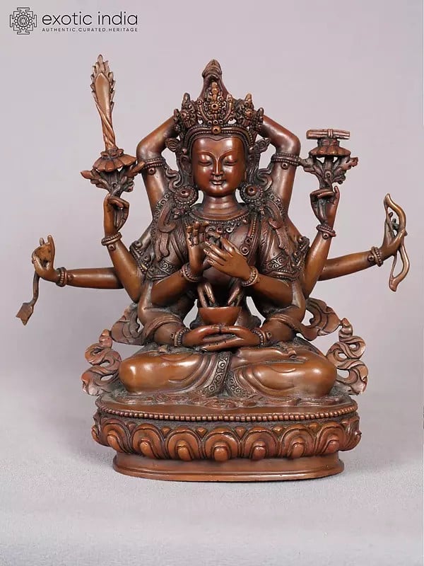 9" Manjushri Nama-Samgiti Copper Statue from Nepal