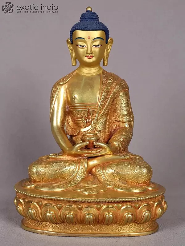 8" Amitabha Buddha Copper Statue from Nepal