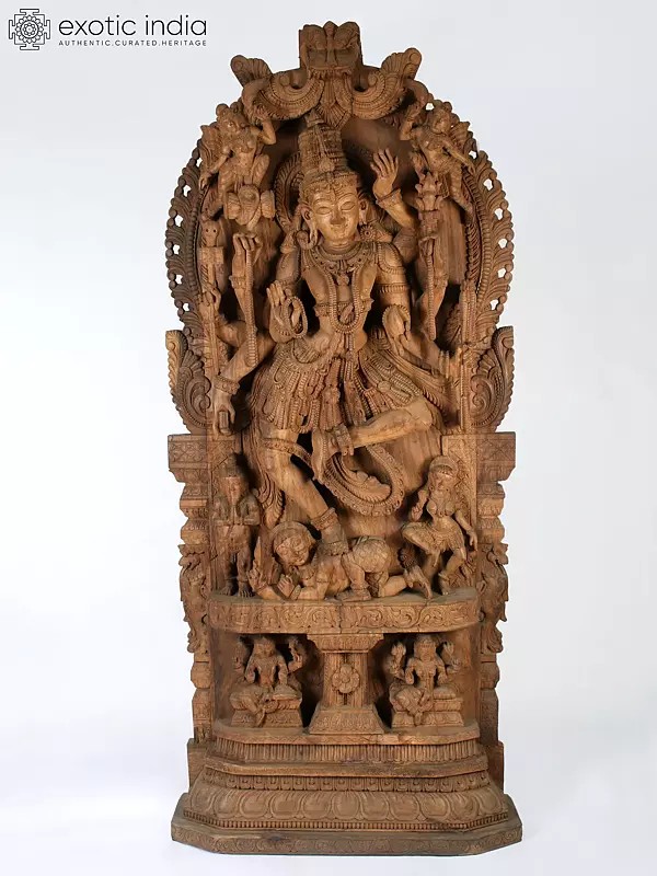 84" Super Large Lord Nataraja (Dancing Shiva) | Wood Carved Statue