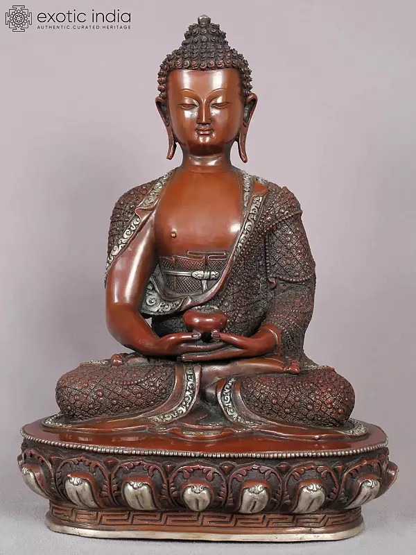 13" Amitabha Buddha Copper Statue from Nepal | Nepalese Copper Idols