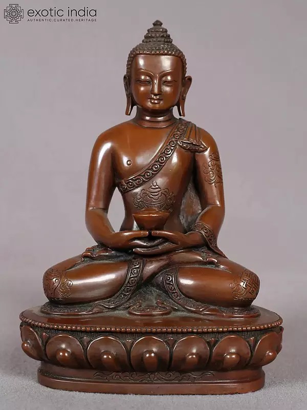 5" Lord Buddha Idol in Dhyana Mudra | Nepalese Copper Statue