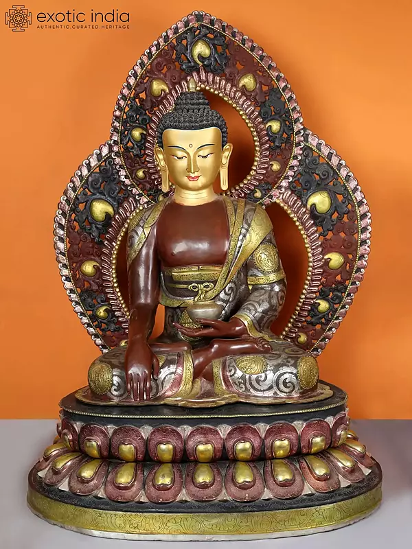 47" Large Shakyamuni Buddha Copper Statue from Nepal