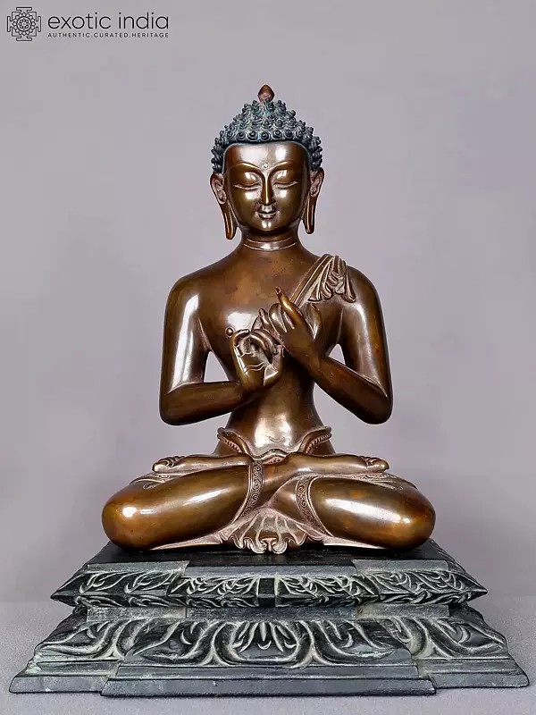 11" Lord Maitreya Buddha Copper Statue From Nepal