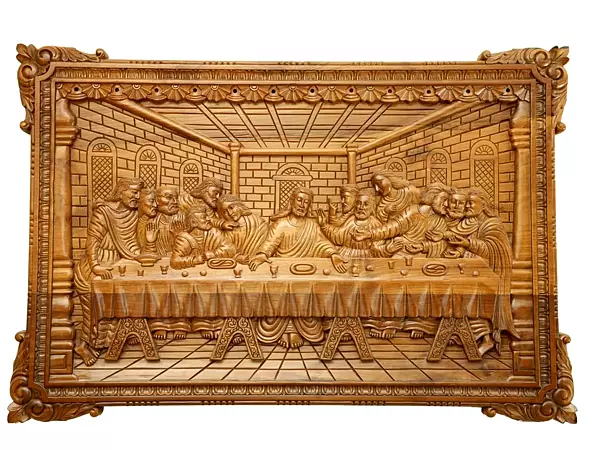 Wooden Printed  The Last Supper | Teakwood Wall Panel
