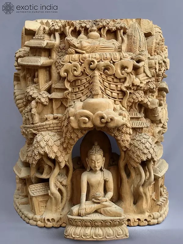 15'' Medicine Buddha Nepal Handicraft | Wooden | Nepalese Handicrafts