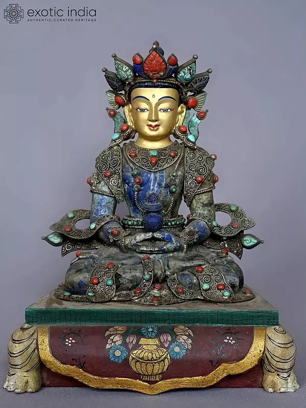 Buddhist Deity Aparmita Idol with Stone Work from Nepal
