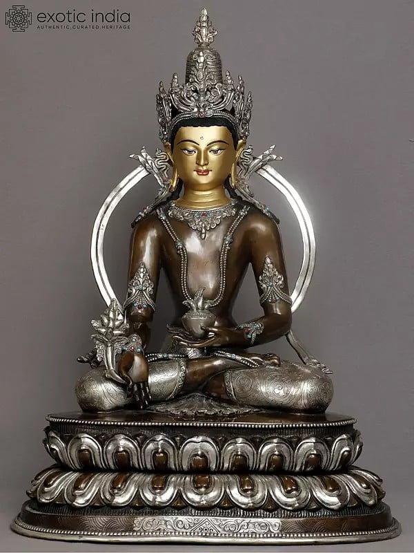 20" Tibetan Buddhist Deity Medicine Buddha Idol from Nepal