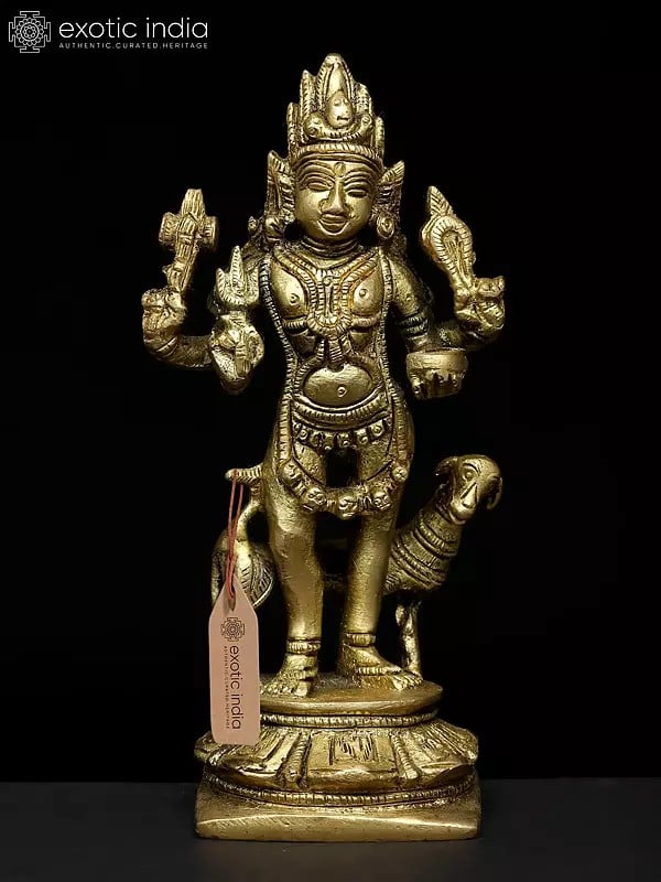5" Bhairava Sculpture In Brass | Handmade | Made In India