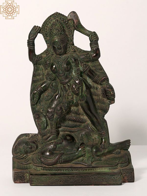 9" Goddess Kali in Brass