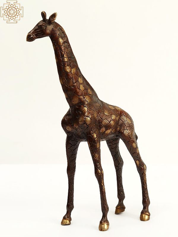 13" Brass Decorative Giraffe Statue | Home Decor