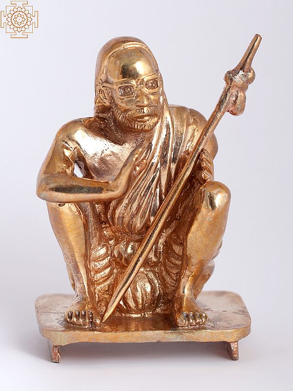 4" Small Kanchi Saint Maha Periyava Bronze Statue