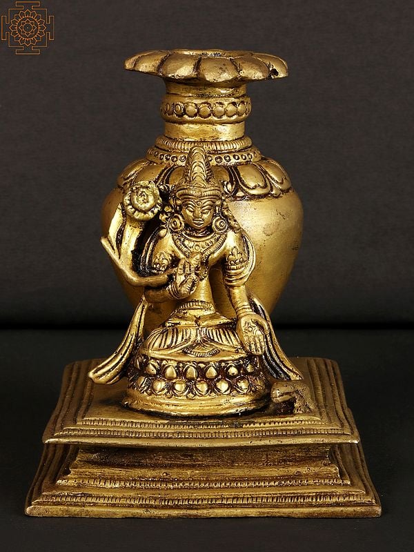 4" Small Brass Vase with Kuber