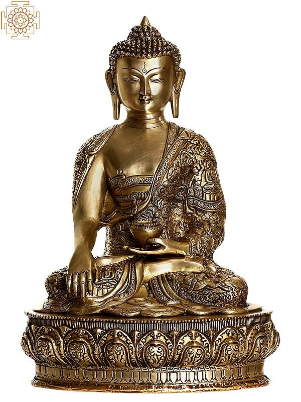 15" Lord Buddha, the Performer and the Redeemer In Brass | Handmade | Made In India