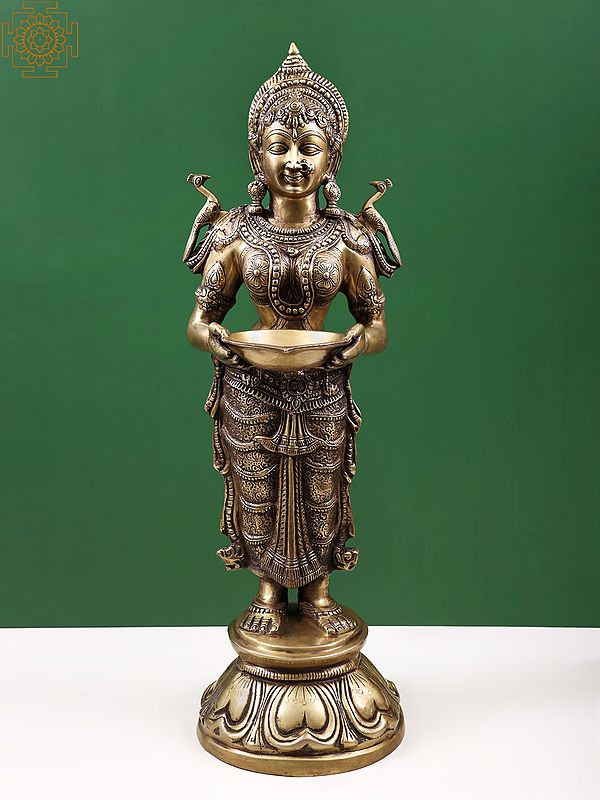 30" Goddess Deeplakshmi In Brass