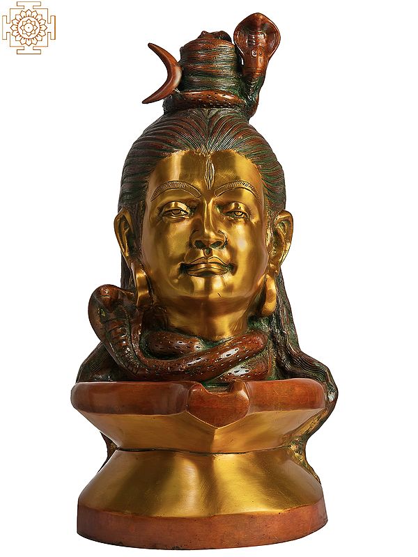 19" Lord Shiva Enshrined as Linga In Brass | Handmade | Made In India