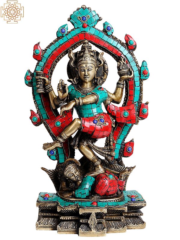 15" Dancing Shiva as Nataraja (with Inlay Work) In Brass