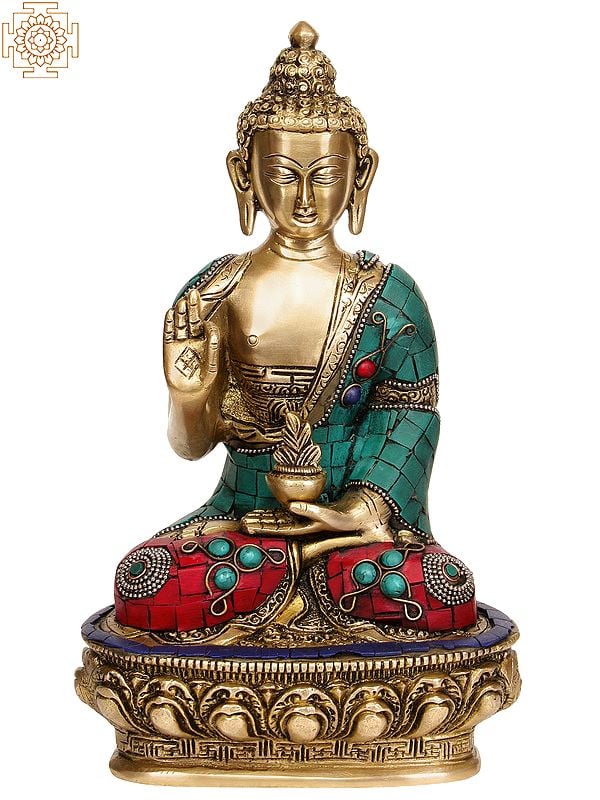 10" Lord Buddha Interpreting the Law of Dharma In Brass | Handmade | Made In India