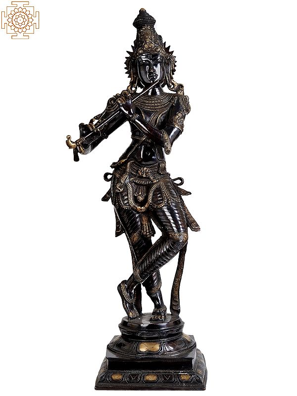 34" Large Size Lord Krishna as Shyam Sundar In Brass