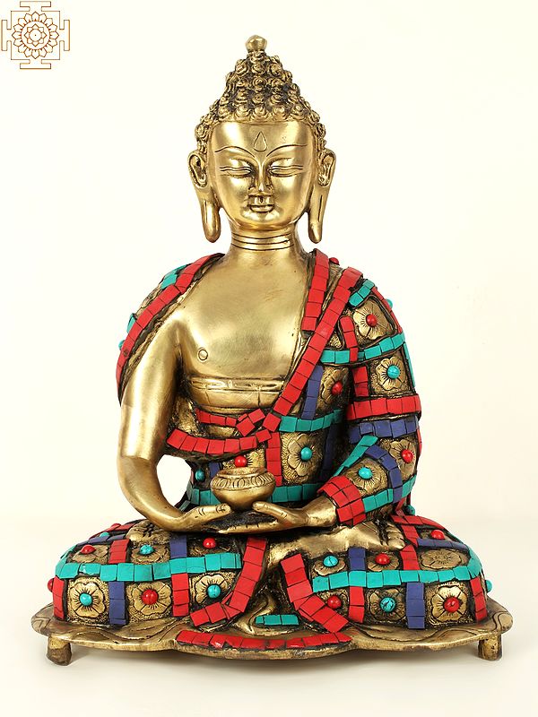 14" Lord Buddha In Brass | Handmade | Made In India