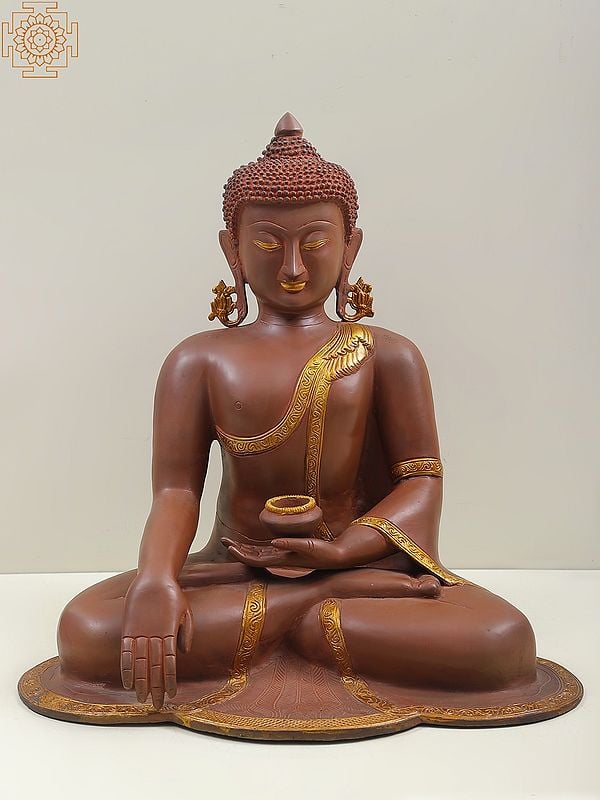 17" Shakyamuni Buddha in Mara-Vijay Mudra In Brass