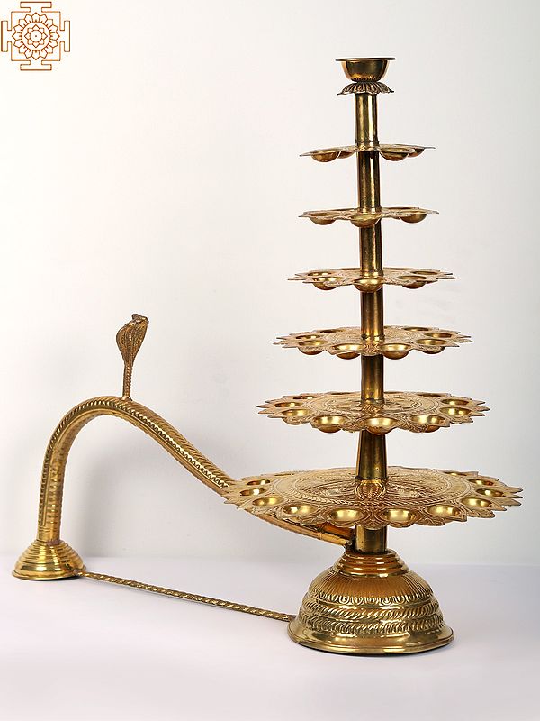 Brass Large Hand-Held Multiple Layer Oil Lamp (Multiple Sizes)