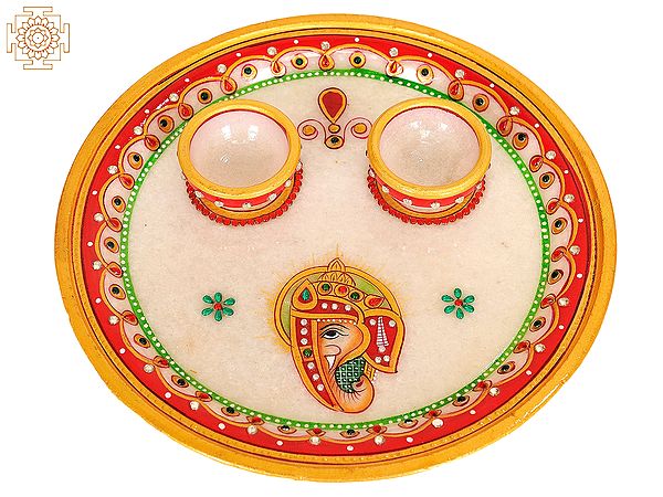 Small Marble Puja Thali