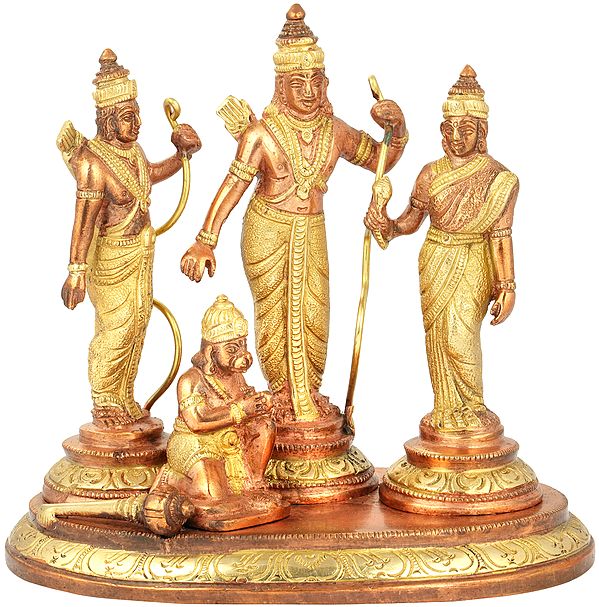 6" Small Rama Durbar Sculpture in Brass