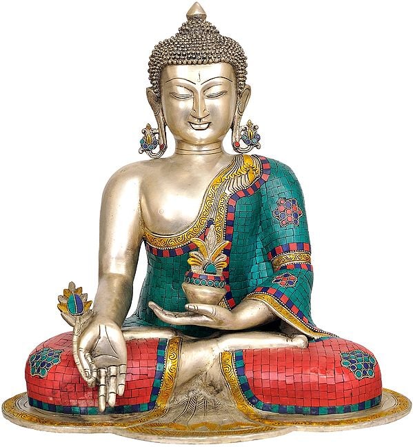 18" Medicine buddha (Tibetan Buddhist Deity) In Brass | Handmade | Made In India