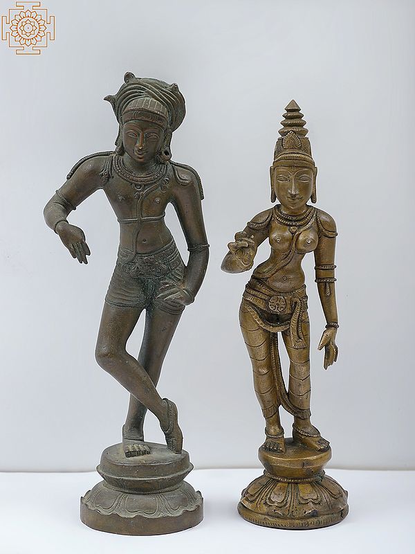10" Vrishavahana Shiva with Parvati | Madhuchista Vidhana (Lost-Wax) | Panchaloha Bronze from Swamimalai